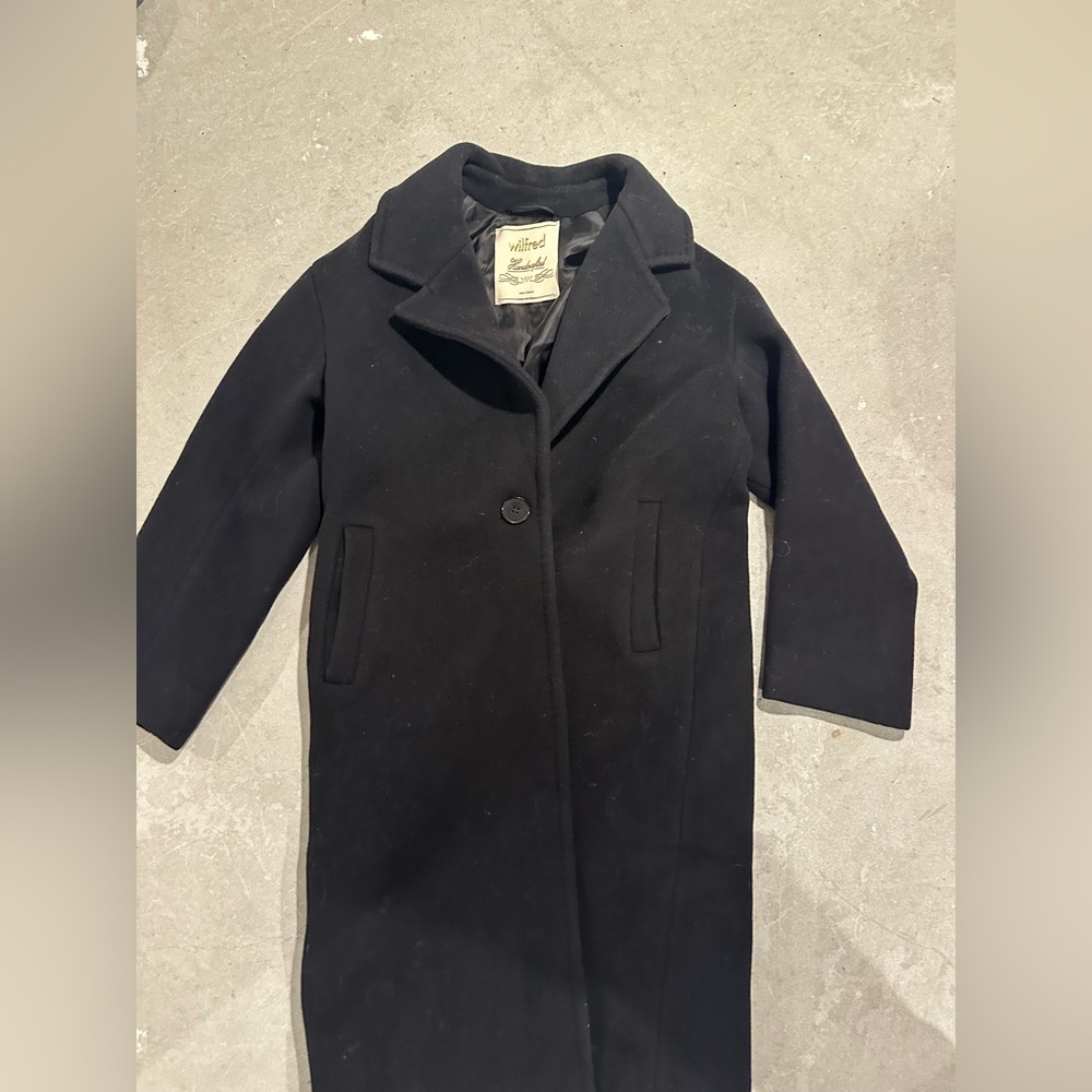 Wilfred Classic Black Pea Coat